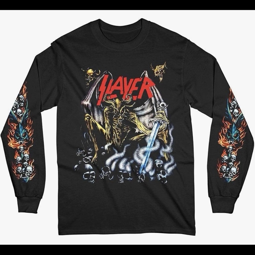 Slayer Demon Sword Medium Adult Black Long Sleeve Graphic Shirt